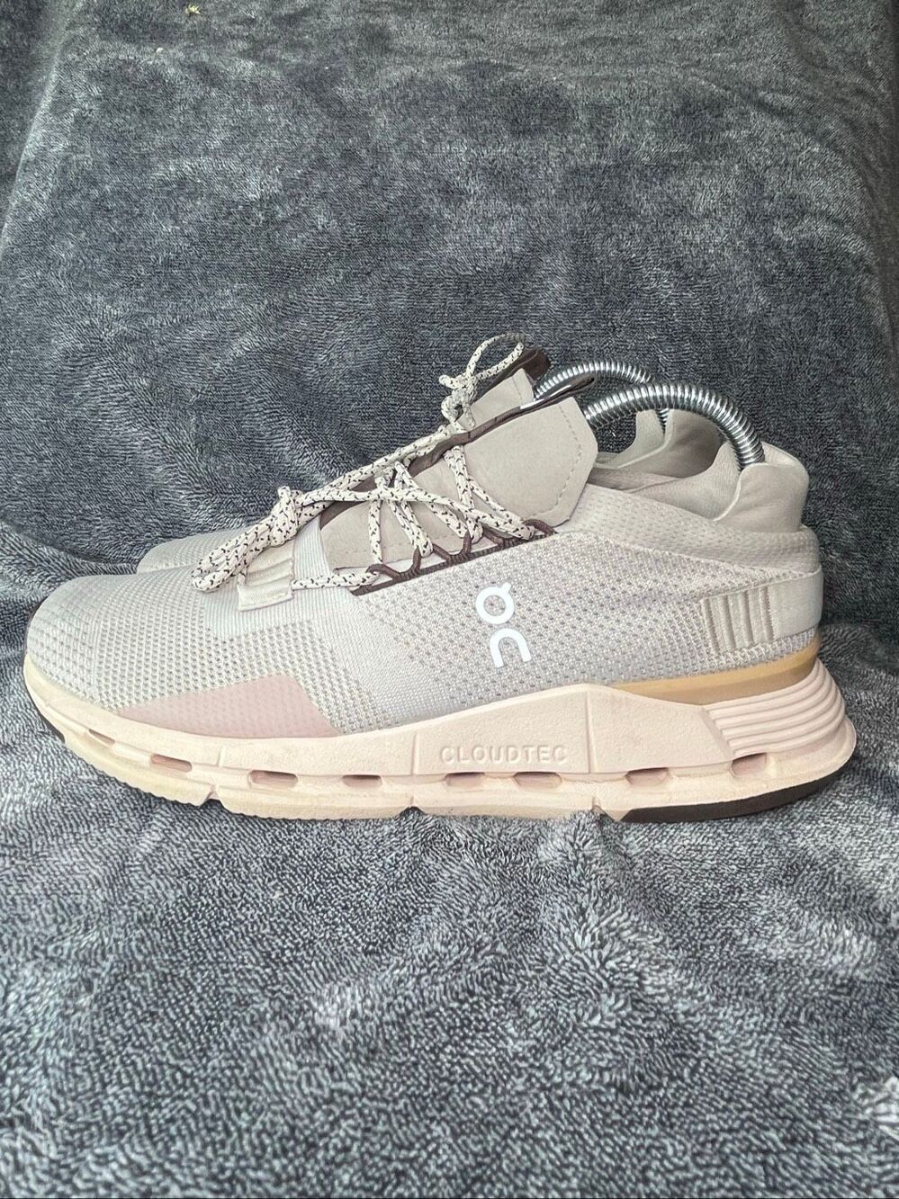 On Running Cloudnova Womens 9.5 Grey Brown Sneakers Shoes